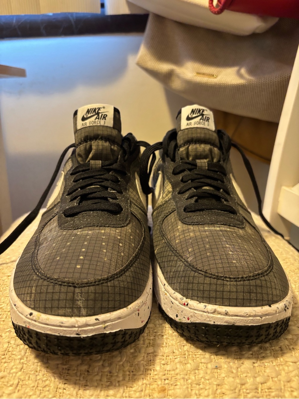 Nike Air Force 1 Men's Black and White Athletic Sneakers